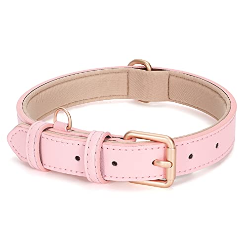 LEACOOLKEY Hundehalsband aus echtem Leder für große und mittelgroße Hunde – klassisch, weich, atmungsaktiv und wasserdicht von LEACOOLKEY