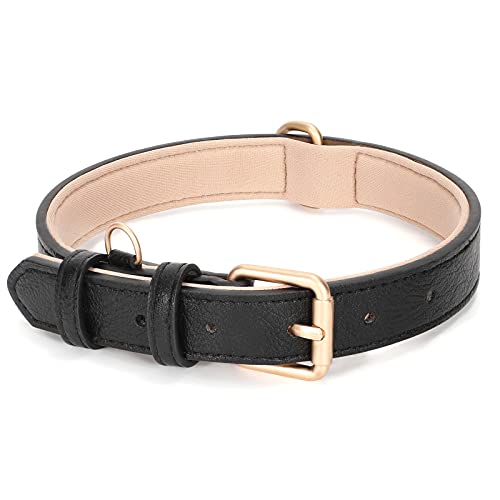LEACOOLKEY Hundehalsband aus echtem Leder für große und mittelgroße Hunde – klassisch, weich, atmungsaktiv und wasserdicht von LEACOOLKEY