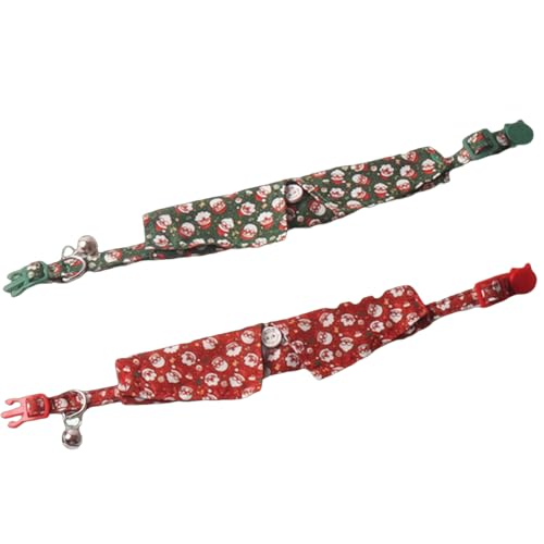 2 x Weihnachts-Katzenhalsband, regulierbar, bequem, Haustierzubehör, festliche Ausrüstung von LEADSDGE