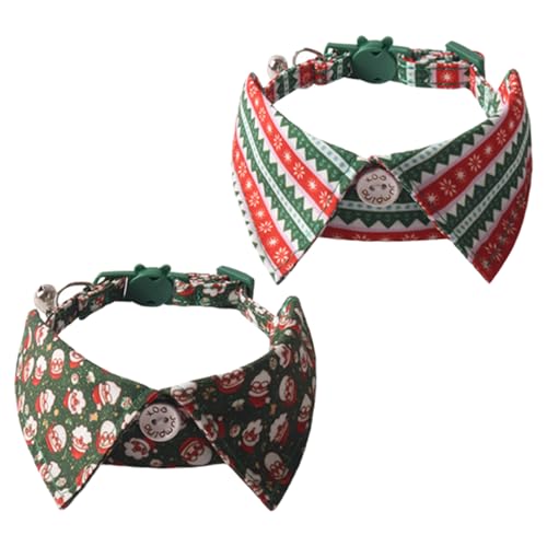 2 x Weihnachts-Katzenhalsband, regulierbar, bequem, Haustierzubehör, festliche Ausrüstung 2 x Weihnachts-Katzenhalsband, regulierbar, bequem, Haustierzubehör, festliche Ausrüstung von LEADSDGE