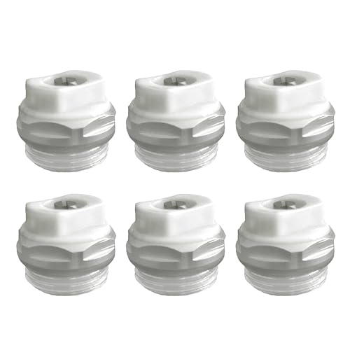 6 Stück Stahl Entlüftungsventile für Heizkörper 1/2 Zoll Anschluss Metall Heizkörper Luftablassventile Einfache Installation Heizung Zubehör von LEADSDGE