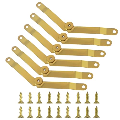 Elegante Gold-Faltscharniere, Gold-Finish, Klappscharniere, Upgrades für Zuhause, Schrank und Schmuckschatulle, dekorative Scharnierstützen, 6 Stück von LEADSDGE
