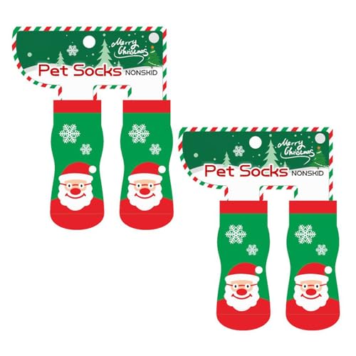 LEADSDGE 4 x Hundesocken, Weihnachtssocken, Wärme, Neuheit für den Innen- und Außenbereich, waschbar LEADSDGE 4 x Hundesocken, Weihnachtssocken, Wärme, Neuheit für den Innen- und Außenbereich, waschbar von LEADSDGE