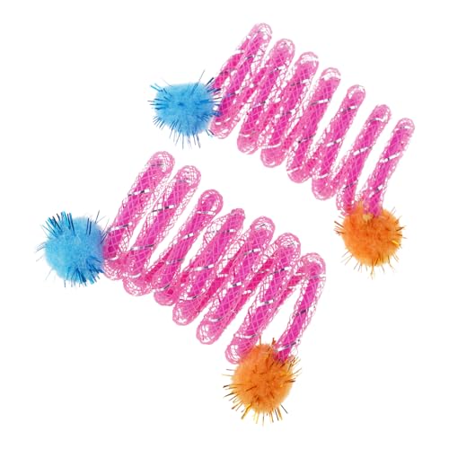LEADSDGE Tragbare, federnde Spulen, buntes Katzenspielzeug mit Plüschball-Design, für den Innen- und Außenbereich, Haustier-Spielzubehör, flexible Katzen, 2 Stück LEADSDGE Tragbare, federnde Spulen, buntes Katzenspielzeug mit Plüschball-Design, für den Innen- und Außenbereich, Haustier-Spielzubehör, flexible Katzen, 2 Stück von LEADSDGE