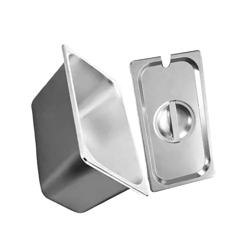 Mehrzweck-Pfanne aus Edelstahl, 1/3-Größe, mit Deckel, für Geschirrspülen, Vorbereitung, effiziente Küchenorganisation, korrosionsbeständige Edelstahlpfanne Mehrzweck-Pfanne aus Edelstahl, 1/3-Größe, mit Deckel, für Geschirrspülen, Vorbereitung, effiziente Küchenorganisation, korrosionsbeständige Edelstahlpfanne von LEADSDGE