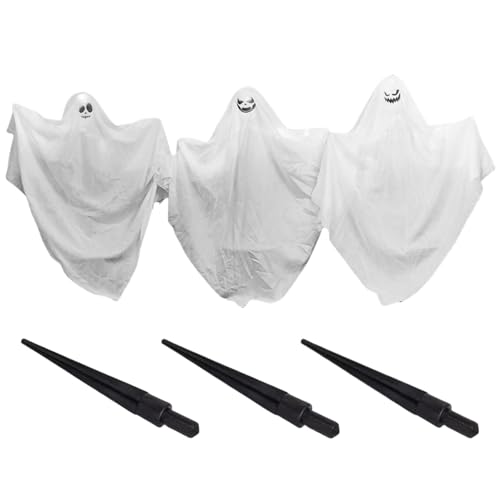 Set mit 3 gruseligen Halloween-Themen, Veranda-Dekoration, leuchtende Specter-Figuren mit Lichtern, Festlichkeiten, Hof-Ornament, Halloween-Partyzubehör Set mit 3 gruseligen Halloween-Themen, Veranda-Dekoration, leuchtende Specter-Figuren mit Lichtern, Festlichkeiten, Hof-Ornament, Halloween-Partyzubehör von LEADSDGE