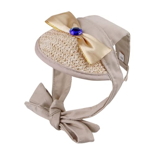 Sonnenschutz, Strohhut, verstellbarer Riemen, Schleife, für Welpen, Spaziergänge und Camping, für kleine Hunde Sonnenschutz, Strohhut, verstellbarer Riemen, Schleife, für Welpen, Spaziergänge und Camping, für kleine Hunde von LEADSDGE