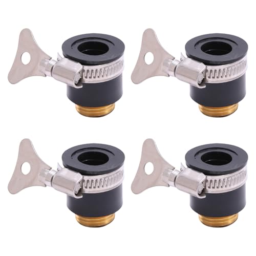Wasserhahn-Adapter, 1/4-Zoll-Wasserhahn-Anschluss, Messinggewinde, 4 Stück, für Gartenbewässerung, Autowäsche, einfache Installation, Wasserhahnadapter, auslaufsicher Wasserhahn-Adapter, 1/4-Zoll-Wasserhahn-Anschluss, Messinggewinde, 4 Stück, für Gartenbewässerung, Autowäsche, einfache Installation, Wasserhahnadapter, auslaufsicher von LEADSDGE
