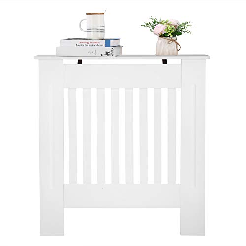 LEADZM Heizkörperverkleidung Heizkörper Abdeckung Heizkörperabdeckung Heizkörper Radiator Abdeckung Einstellbar MDF Weiß (78 x 19 x 81.5 cm) von LEADZM