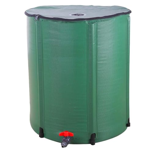 LEADZM Faltbar Regentonne, Tragbarer Wasserauffangbehälter, Regenwassertonne mit Filter Zapfhahn Überlaufset, Regenwassersammelsystem Fallrohr, Regenwassertank (250 Liter) von LEADZM