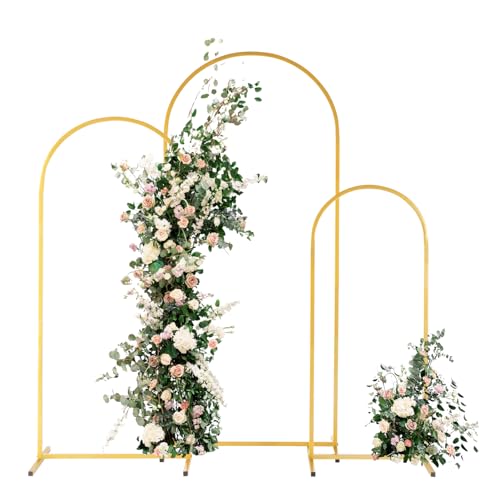 LEADZM Metallbogen-Hintergrundständer,Größen: 180 cm, 150 cm, 120 cm,goldfarben, Hochzeitsballon-Hintergrund, quadratischer Bogenrahmen für Geburtstagsparty, Babyparty, Zeremonie, Dekoration von LEADZM