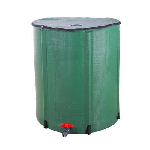LEADZM 380 Liter Faltbar Regentonne, Tragbarer Wasserauffangbehälter, Regenwassertonne mit Filter Zapfhahn Überlaufset, Regenwassersammelsystem Fallrohr, Regenwassertank von LEADZM