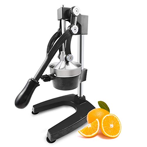 LEADZM Edelstahl Saftpresse Manuell,Bedienbare Zitruspresse Handpresse, Grapefruits, Leicht zu Reinigende Zitruspresse mit Edelstahlbecher (schwarz) von LEADZM