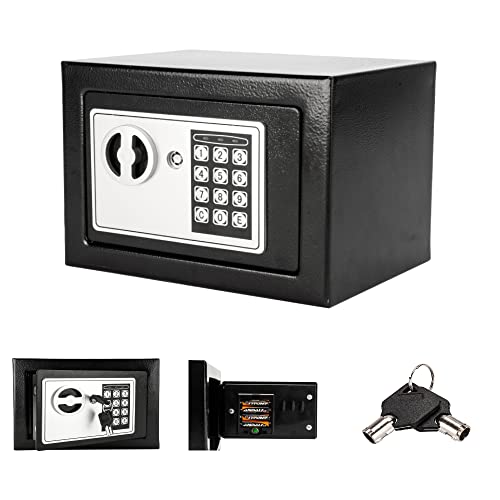 LEADZM Elektronischer Safe 4,8L – Feuerfester & Wasserdichter Tresor mit Digitalem Zahlenschloss & 2 Schlüsseln, Doppelstahlbolzen-Sicherheit für Schmuck, Bargeld, Wertsachen (23x17x17 cm, Grau) von LEADZM