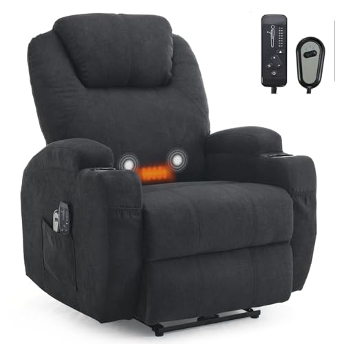 LEADZM Fernsehsessel Relaxsessel Ruhesessel mit 2 Porte gobelets Verstellbarer Beinablage und Liege-Funktion Liegesessel bis 160kg Einzelsofa von LEADZM