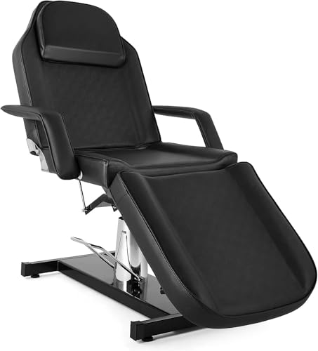 LEADZM Hydraulische Kosmetikliege Therapieliege Massageliege Tattoo-Liege Gesichtsbett Massagetisch (Schwarz) von LEADZM