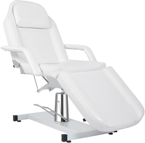 LEADZM Hydraulische Kosmetikliege Therapieliege Massageliege Tattoo-Liege Gesichtsbett Massagetisch (Weiß) von LEADZM