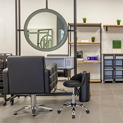 LEADZM Rollhocker Drehhocker Praxishocker Arbeitshocker Bürohocker Hocker 360° Drehbar mit höhenverstellbaren 5 Rollen (2, Rückenlehne) von LEADZM