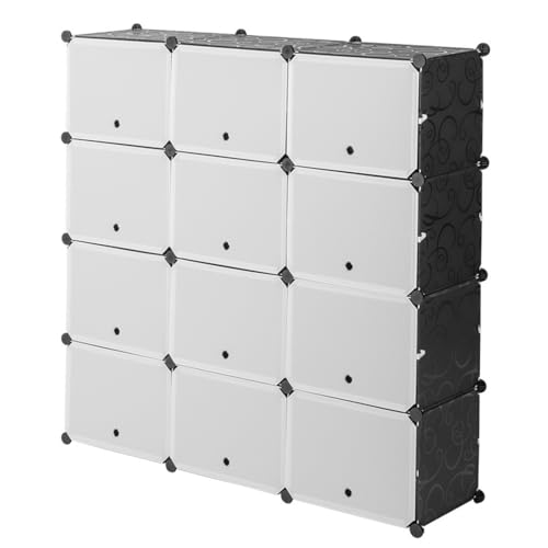 LEADZM Schuhregal, 5/7-stufiger Schuhschrank, Schuhregale Organizer, Regalsystem, Steckregal aus Kunststoff DIY, für Schrank Flur Schlafzimmer Eingang (Schwarz, 42 Paar) von LEADZM