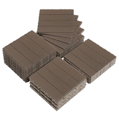 LEADZM WPC Fliesen, Balkon Bodenbelag - 30 x 30 cm 27 Stück / 2,4m² - Wetterfeste Terrassenfliesen mit Klicksystem, Geeignet für Balkon und Garten, Dunkelbraun LEADZM WPC Fliesen, Balkon Bodenbelag - 30 x 30 cm 27 Stück / 2,4m² - Wetterfeste Terrassenfliesen mit Klicksystem, Geeignet für Balkon und Garten, Dunkelbraun von LEADZM