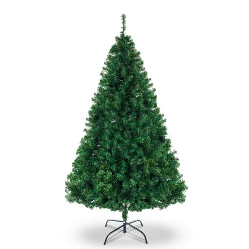 LEADZM Weihnachtsbaum mit Beleuchtung, Mit 150 LEDs - 8 umschaltbare Warmlichtmodi, 1050 Zweige und flammhemmendes PVC - 180cm Künstlicher Weihnachtsbaum, Grün von LEADZM