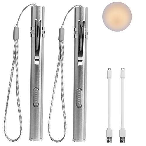 LEAGY 2-STÜCK Medizinische Penlight Pupillenleuchte Diagnostikleuchte, mit Taschenclip Wiederverwendbare Diagnostische LED Stiftlampe Taschenlampe Lichtgriffel für Ärzte Krankenschwestern Schüler von LEAGY