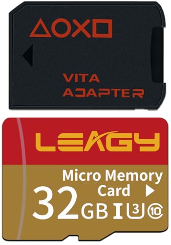 LEAGY SD2Vita V3.0 PSVita Spielkarte mit 32 GB Micro-SD-Karte, Hochgeschwindigkeits-microSDHC UHS-I Flash-Speicherkarte mit PSV Micro SD-Kartenadapter für PS Vita 1000 2000 3.60 System von LEAGY