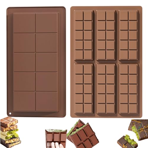 Leapop Schokoladenform Silikon Dubai - 2 Stück Tief Silikonform für Schokoladentafel, Praline, Süßigkeiten (Schokoladenform 4) von LEAPOP