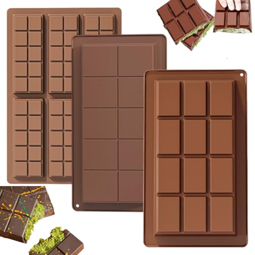 Leapop Schokoladenform Silikon Dubai - 3 Stück Tief Silikonform für Schokolade, Praline, Süßigkeiten (Schokoladenform 7) von LEAPOP