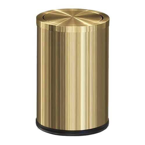 Edelstahl Mülleimer, Bad Mülleimer mit Deckel ， Mülleimer mit Klappdeckel, 9 l, Mülleimer für die Küche ， Wohnzimmer. Metallisches Gold (ＳＩＮＧＥＲ　ＧＯＬＤ） von LEASYLIFE
