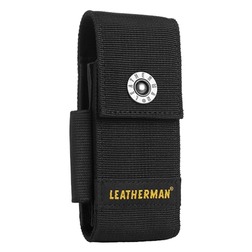 Leatherman Nylon Holster mit Taschen in Schwarz – Größe L – Geeignet für die Modelle Charge, Crunch, Rebar, Rev, Sidekick Skeletool, Wave und Wingman von LEATHERMAN