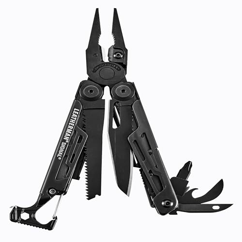 Leatherman Signal Multi-Tool - 19 Werkzeuge für Camping & Survival - Schwarz, Mit Nylonholster von LEATHERMAN