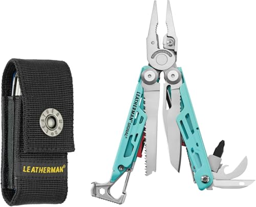 Leatherman Signal Multi-Tool - 19 Werkzeuge für Camping & Survival - Light Blue, Mit Nylonholster von LEATHERMAN