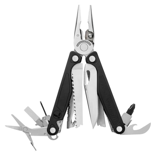 LEATHERMAN Charge Plus Multi-Tool mit 19 Werkzeugen, einhändig zu öffnende Tools, Schwarz mit MOLLE Holster Schwarz von LEATHERMAN