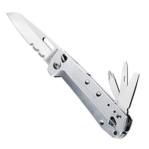 LEATHERMAN - FREE K2X Multifunktionsmesser mit Magnet-Technologie und 8 Tools, Aluminum Griffschalen und Taschenclip, 832654, Silber von LEATHERMAN