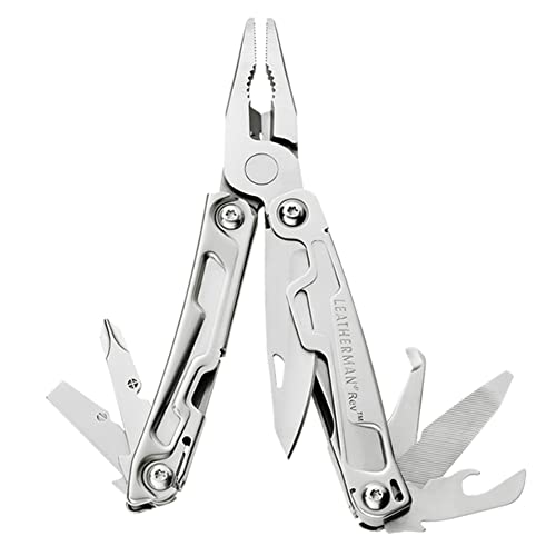 Leatherman Rev – Kleines Multi-Tool mit 14 praktischen Werkzeugen – Allzweckwerkzeug für den Outdoor- und Camping-Bereich – Edelstahl von LEATHERMAN