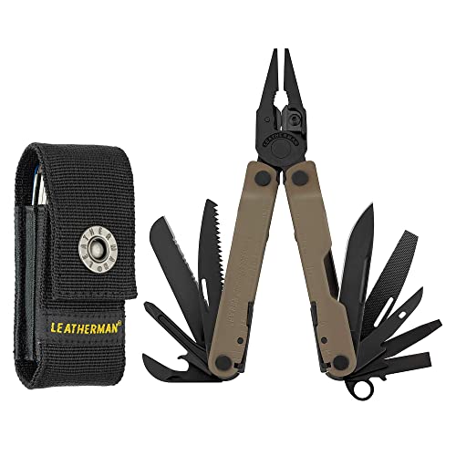 Leatherman Rebar Multi-Tool - 17 feststellbare Werkzeuge für Heimwerker und Camping - Schwarzer Edelstahl mit Molle Holster - Braun von LEATHERMAN