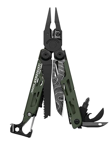 Leatherman Signal Multi-Tool - 19 Werkzeuge für Camping & Survival - Grün, Mit Nylonholster von LEATHERMAN