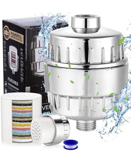 25 Stufen Duschfilter Kalkfilter Dusche mit Vitamin C E, Universal Ersatzpatrone für Duschfilter Entfernt Schwermetall,Shower Filter Water Kalkfilter Dusche,Konstanter Wasserdurchfluss Kalkfilter 25 Stufen Duschfilter Kalkfilter Dusche mit Vitamin C E, Universal Ersatzpatrone für Duschfilter Entfernt Schwermetall,Shower Filter Water Kalkfilter Dusche,Konstanter Wasserdurchfluss Kalkfilter von LEAZZLE