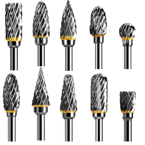 LEAZZLE Hartmetall Frässtifte Set für Dremel, 10 Stück Doppelschnitt-Frässtifte mit 3mm Schaft kompatibel, Drehwerkzeug Zubehör für Schleifen, Schnitzen, Metallpolieren, Gravieren, Bohren LEAZZLE Hartmetall Frässtifte Set für Dremel, 10 Stück Doppelschnitt-Frässtifte mit 3mm Schaft kompatibel, Drehwerkzeug Zubehör für Schleifen, Schnitzen, Metallpolieren, Gravieren, Bohren von LEAZZLE