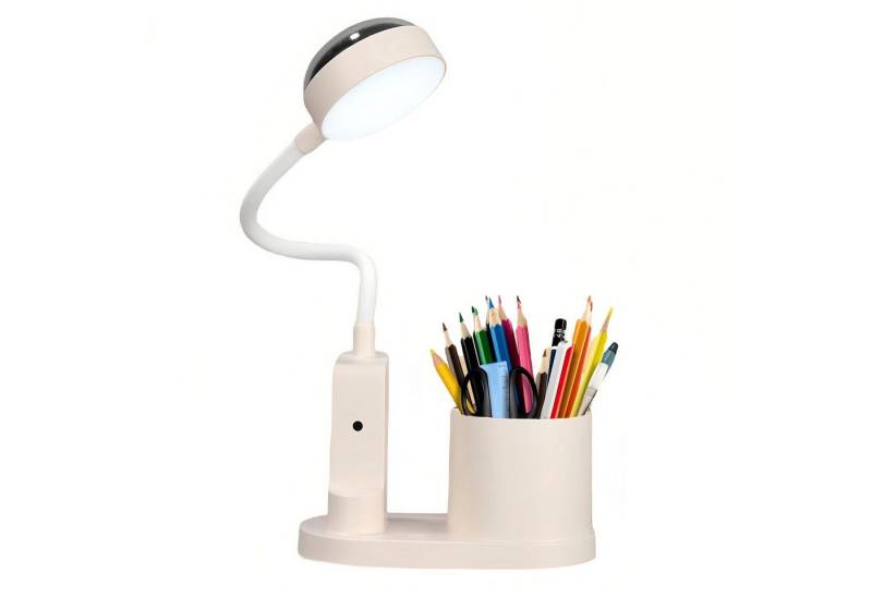 LEAZZLE Schreibtischlampe Multifunktionale Tischlampe mit Stifthalter , Leselampe,Nachtlichter, 360° Schwenkbare Tischleuchte mit USB-Anschluss,3 Helligkeitsstufen von LEAZZLE