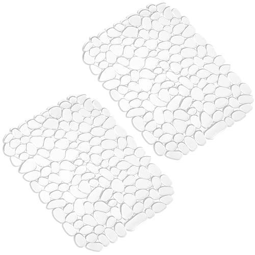 LEAZZLE Spülbeckenmatte Transparent, 2er Set PVC Spülbeckeneinlage, 40x30cm Spülbeckenschutz Schutzmatte, Kieselsteinförmige Spülbecken Spritzschutzfür Küchenspülenboden von LEAZZLE