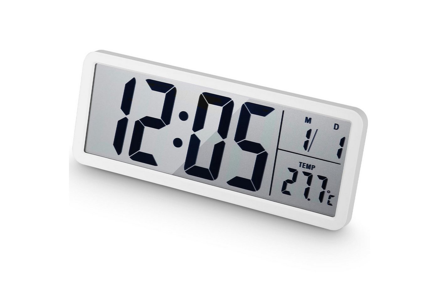 LEAZZLE Wecker Digitale Funkuhr mit 13" LCD-Display, Temperatur & Datum, Geräuschlos, USB/Batteriebetrieb, Wand- und Tischmontage, Weiß LEAZZLE Wecker Digitale Funkuhr mit 13" LCD-Display, Temperatur & Datum, Geräuschlos, USB/Batteriebetrieb, Wand- und Tischmontage, Weiß von LEAZZLE