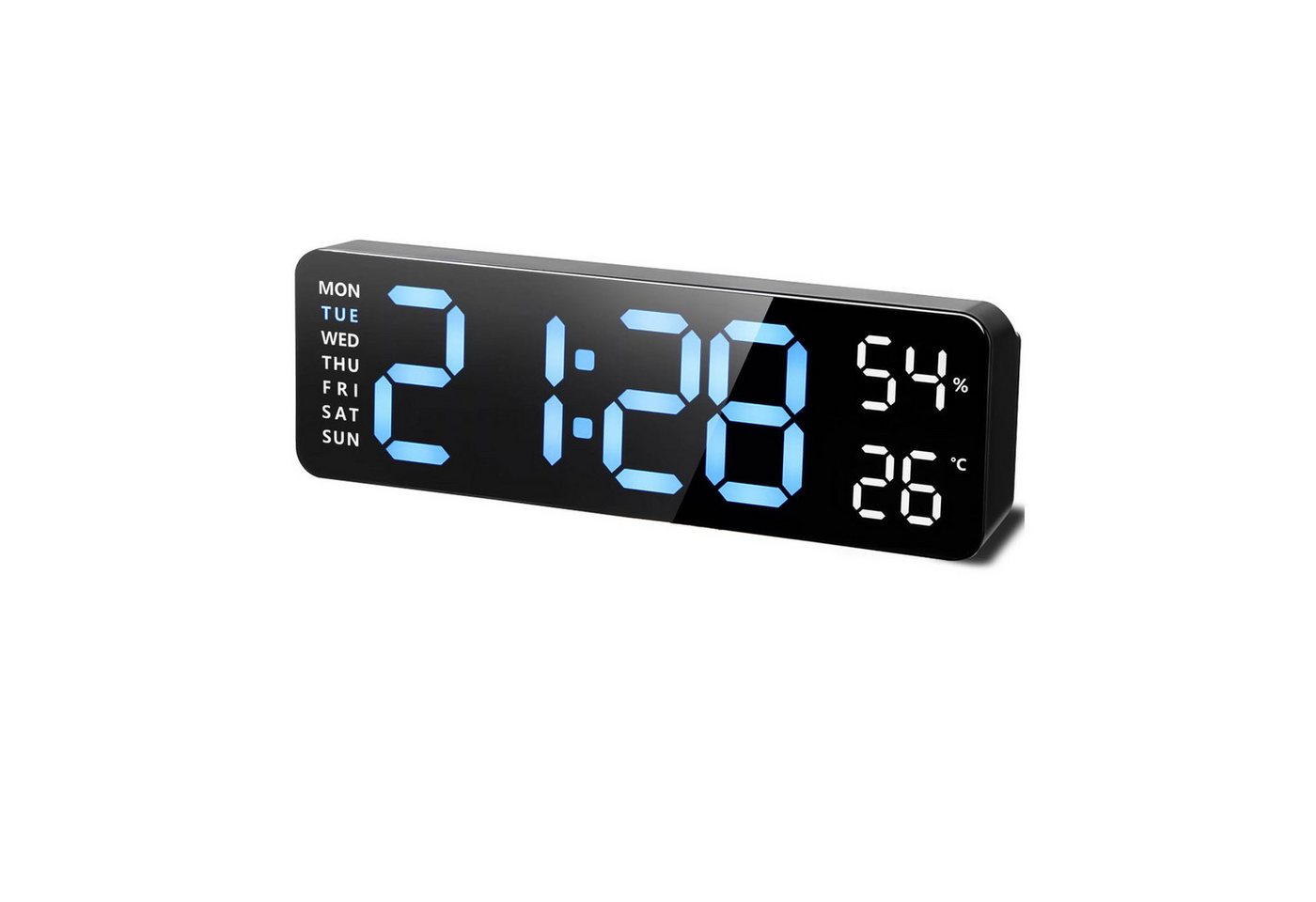 LEAZZLE Wecker Digitaler Wecker mit LED-Display & Temperaturanzeige, 12/24h Format, 3 Helligkeitsstufen, Lautstärkeregelung, Schwarz LEAZZLE Wecker Digitaler Wecker mit LED-Display & Temperaturanzeige, 12/24h Format, 3 Helligkeitsstufen, Lautstärkeregelung, Schwarz von LEAZZLE