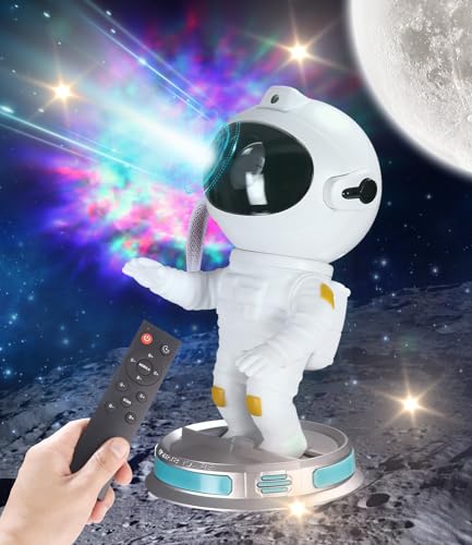 LED Astronaut Sternenhimmel Projektor, Galaxy Light mit Fernbedienung und Timer,Schlafzimmer Deckenprojektion Lampe,Smart Star Projector Weiß,Nachtlicht Projektor,Geschenk für Kinder Erwachsene von LEAZZLE