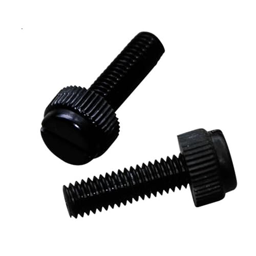 LEBEE Zixinz-Zylinderschrauben M4 Black Nylon Hand Tighten Screw Plastic Slotted Knurled Screw Bolts M4*6/8/10/12/16/20mm, 100pcs, Korrosionsbeständigkeit (Color : 6 Mm, Size : M4) von LEBEE