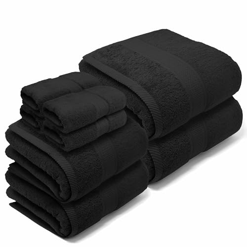 LEBENGOOD 8 Teilig Handtücher Set aus Baumwolle mit Aufhänger 2 Badetuch, 2 Handtücher und 4 Washclappen, 100% Oeko-TEX. Gästehandtücher, Badetuch, Badetücher, Duschtuch, Duschhandtuch, Badehandtuch. LEBENGOOD 8 Teilig Handtücher Set aus Baumwolle mit Aufhänger 2 Badetuch, 2 Handtücher und 4 Washclappen, 100% Oeko-TEX. Gästehandtücher, Badetuch, Badetücher, Duschtuch, Duschhandtuch, Badehandtuch. von LEBENGOOD