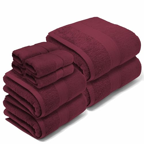 LEBENGOOD 8 Teilig Handtücher Set aus Baumwolle mit Aufhänger 2 Badetuch, 2 Handtücher und 4 Washclappen, 100% Oeko-TEX. Gästehandtücher, Badetuch, Badetücher, Duschtuch, Duschhandtuch, Badehandtuch. LEBENGOOD 8 Teilig Handtücher Set aus Baumwolle mit Aufhänger 2 Badetuch, 2 Handtücher und 4 Washclappen, 100% Oeko-TEX. Gästehandtücher, Badetuch, Badetücher, Duschtuch, Duschhandtuch, Badehandtuch. von LEBENGOOD