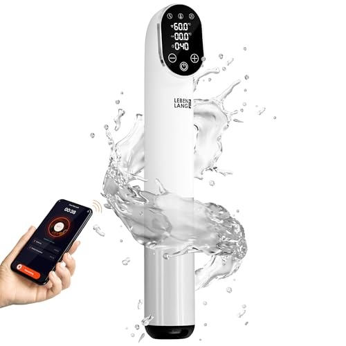 LEBENLANG 1200W Sous Vide Stick - Mit App-Steuerung I Edelstahl Su Vide Garen mit Timer für Fleisch Fisch Gemüse| Souvidestab Souse Garer | Susvide Sovit Souvidgarer Sou Vid Souc Vide Stab Stick von LEBENLANG