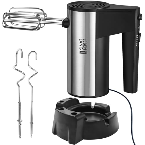 LEBENLANG 400W Handmixer Handrührgerät - 5 Stufen & Turbo Inkl. Standhalterung I Hand Mixer Handrührer Rührgerät Rührmaschine Küche I Mikser electric Handrührgeräte Küchengeräte Handmixe Mixer Küche von LEBENLANG